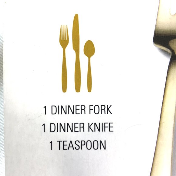 TOWLE  Gold Tone 3 Piece Flatware Place Setting Towle  NWT - Picture 4 of 7